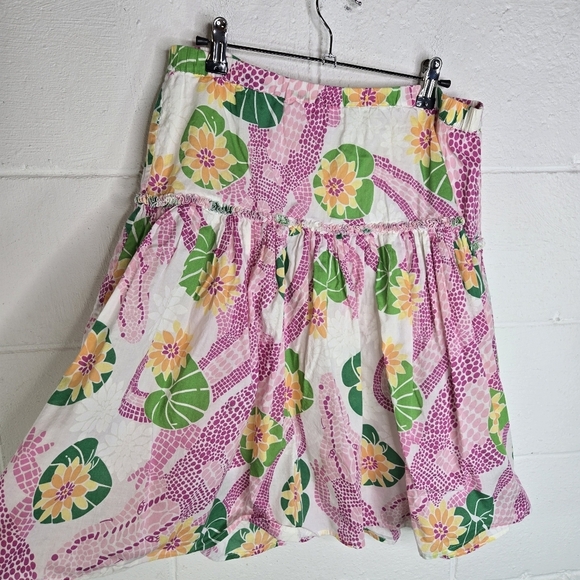 Vtg Y2k Lilly Pulitzer White Label Full Floral Skirt - Picture 3 of 5